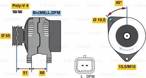 BOSCH 0 986 080 680 - Генератор avtolavka.club