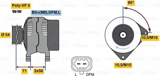 BOSCH 0 986 080 100 - Генератор avtolavka.club