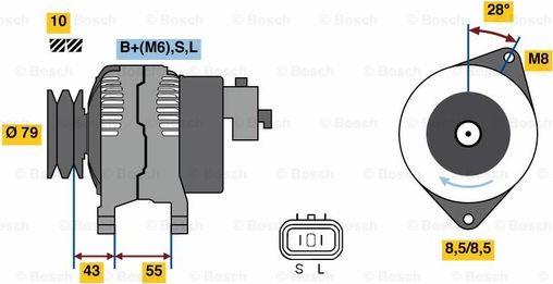 BOSCH 0 986 080 130 - Генератор avtolavka.club