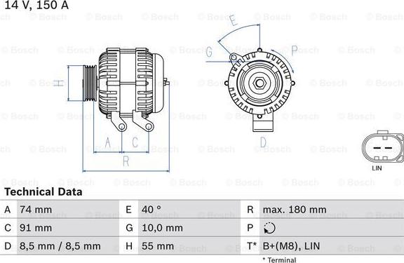 BOSCH 0 986 080 810 - Генератор avtolavka.club