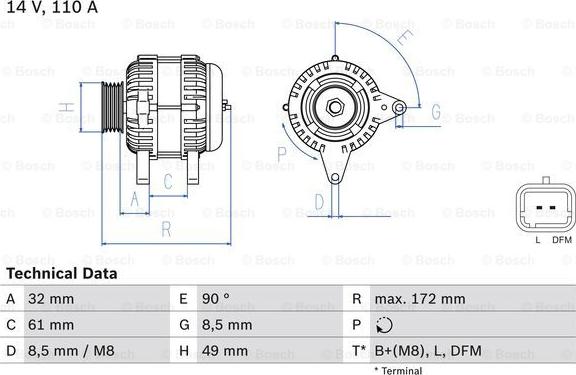 BOSCH 0 986 080 330 - Генератор avtolavka.club