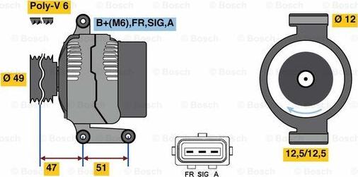 BOSCH 0 986 080 750 - Генератор avtolavka.club