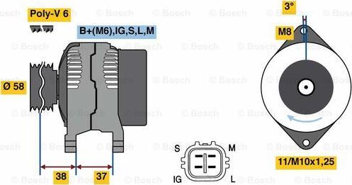 BOSCH 0 986 080 770 - Генератор avtolavka.club