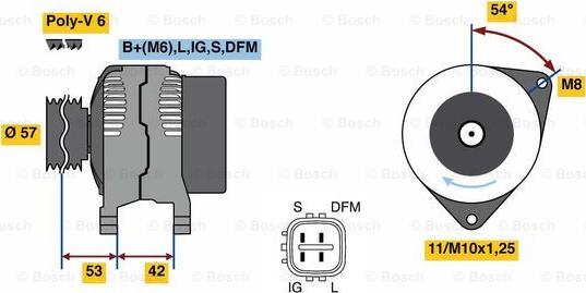 BOSCH 0 986 081 430 - Генератор avtolavka.club