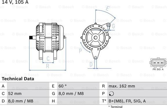 BOSCH 0 986 081 090 - Генератор avtolavka.club