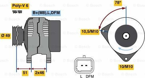 BOSCH 0 986 081 020 - Генератор avtolavka.club