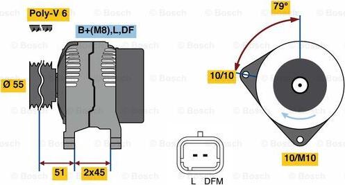 BOSCH 0 986 081 350 - Генератор avtolavka.club