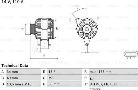 BOSCH 0 986 083 550 - Генератор avtolavka.club