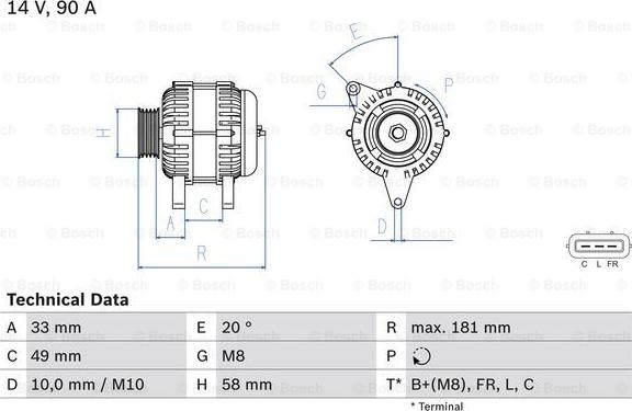 BOSCH 0 986 083 650 - Генератор avtolavka.club