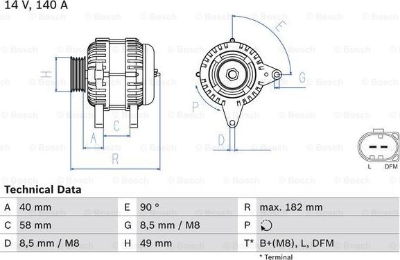 BOSCH 0 986 083 050 - Генератор avtolavka.club