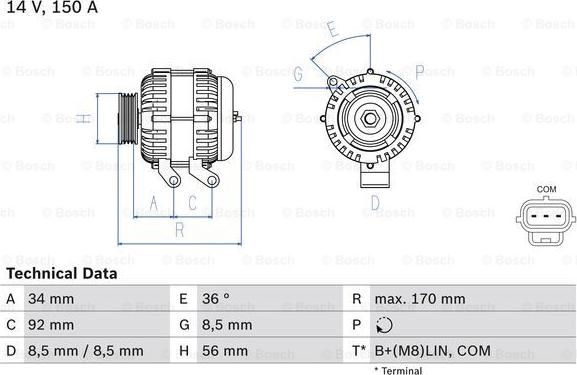 BOSCH 0 986 083 070 - Генератор avtolavka.club