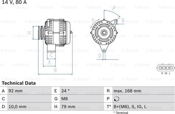 BOSCH 0 986 083 720 - Генератор avtolavka.club