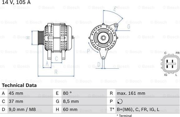 BOSCH 0 986 082 410 - Генератор avtolavka.club