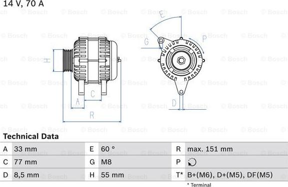 BOSCH 0 986 039 510 - Генератор avtolavka.club