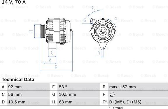 BOSCH 0 986 039 760 - Генератор avtolavka.club