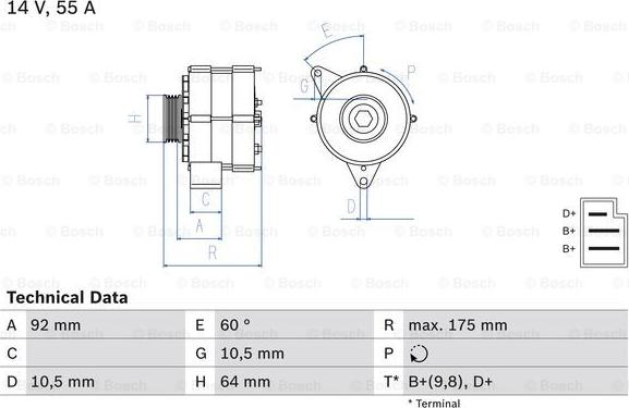 BOSCH 0 986 034 050 - Генератор avtolavka.club