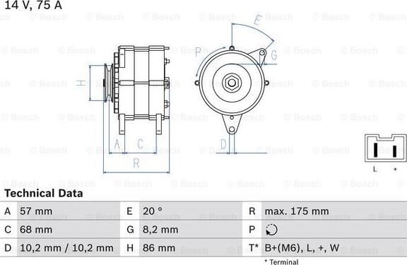 BOSCH 0 986 034 861 - Генератор avtolavka.club