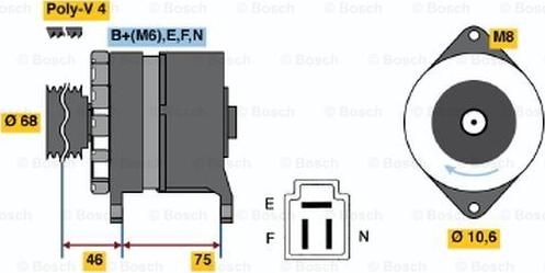 BOSCH 0 986 035 511 - Генератор avtolavka.club