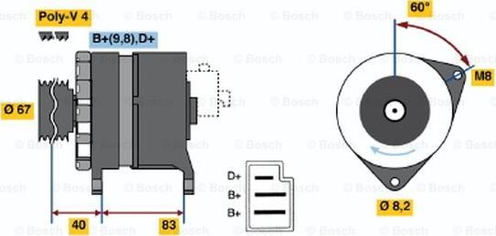 BOSCH 0 986 036 611 - Генератор avtolavka.club