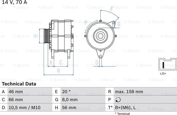 BOSCH 0 986 036 851 - Генератор avtolavka.club