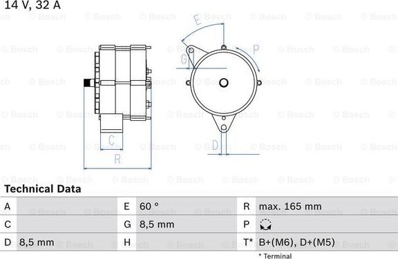 BOSCH 0 986 030 130 - Генератор avtolavka.club