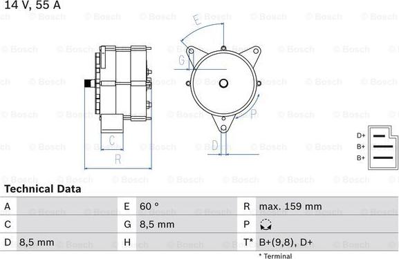 BOSCH 0 986 031 020 - Генератор avtolavka.club