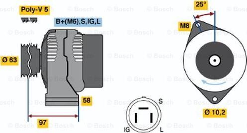 BOSCH 0 986 038 421 - Генератор avtolavka.club