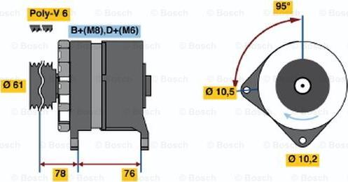 BOSCH 0 986 038 330 - Генератор avtolavka.club