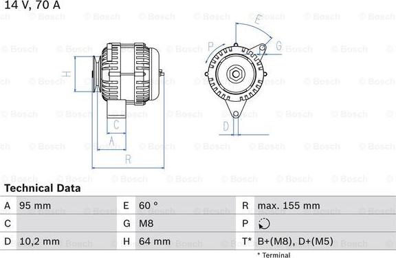 BOSCH 0 986 038 730 - Генератор avtolavka.club