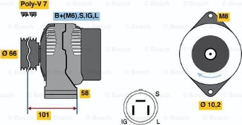 BOSCH 0 986 037 581 - Генератор avtolavka.club