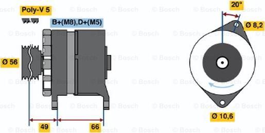 BOSCH 0 986 037 801 - Генератор avtolavka.club