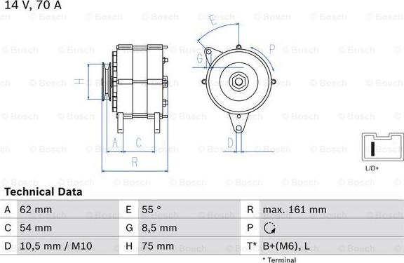 BOSCH 0 986 037 791 - Генератор avtolavka.club