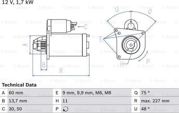 BOSCH 0 986 024 060 - Стартер avtolavka.club