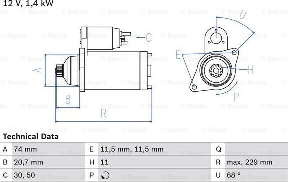 BOSCH 0 986 024 280 - Стартер avtolavka.club