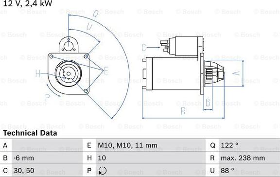 BOSCH 0 986 024 220 - Стартер avtolavka.club