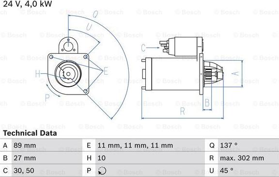 BOSCH 0 986 025 530 - Стартер avtolavka.club