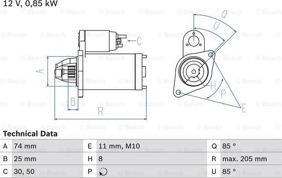 BOSCH 0 986 025 640 - Стартер avtolavka.club