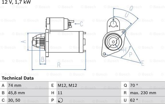 BOSCH 0 986 025 130 - Стартер avtolavka.club