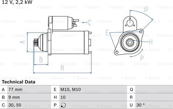 BOSCH 0 986 020 421 - Стартер avtolavka.club