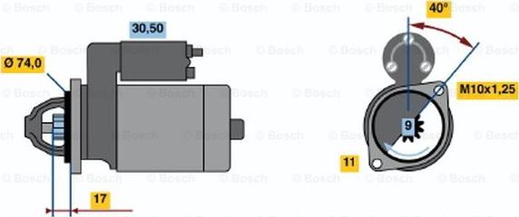 BOSCH 0 986 020 541 - Стартер avtolavka.club