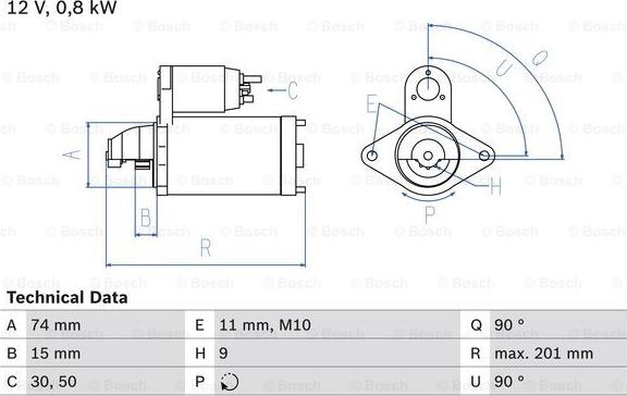 BOSCH 0 986 020 551 - Стартер avtolavka.club