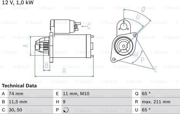 BOSCH 0 986 020 571 - Стартер avtolavka.club