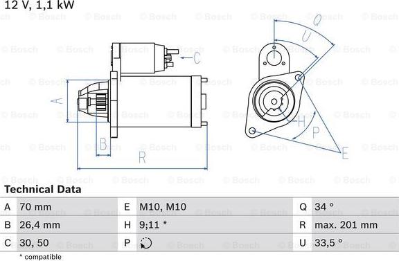 BOSCH 0 986 020 350 - Стартер avtolavka.club