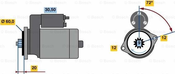 BOSCH 0 986 023 420 - Стартер avtolavka.club