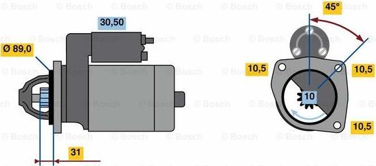 BOSCH 0 986 023 510 - Стартер avtolavka.club