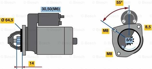 BOSCH 0 986 023 650 - Стартер avtolavka.club