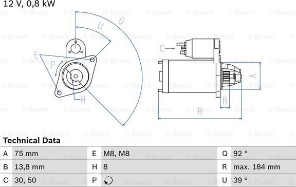 BOSCH 0 986 022 601 - Стартер avtolavka.club