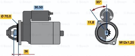 BOSCH 0 986 022 611 - Стартер avtolavka.club