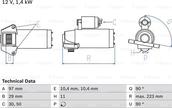 BOSCH 0 986 022 850 - Стартер avtolavka.club