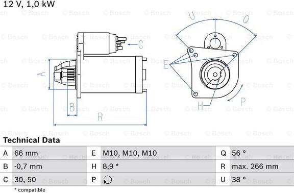 BOSCH 0 986 022 830 - Стартер avtolavka.club